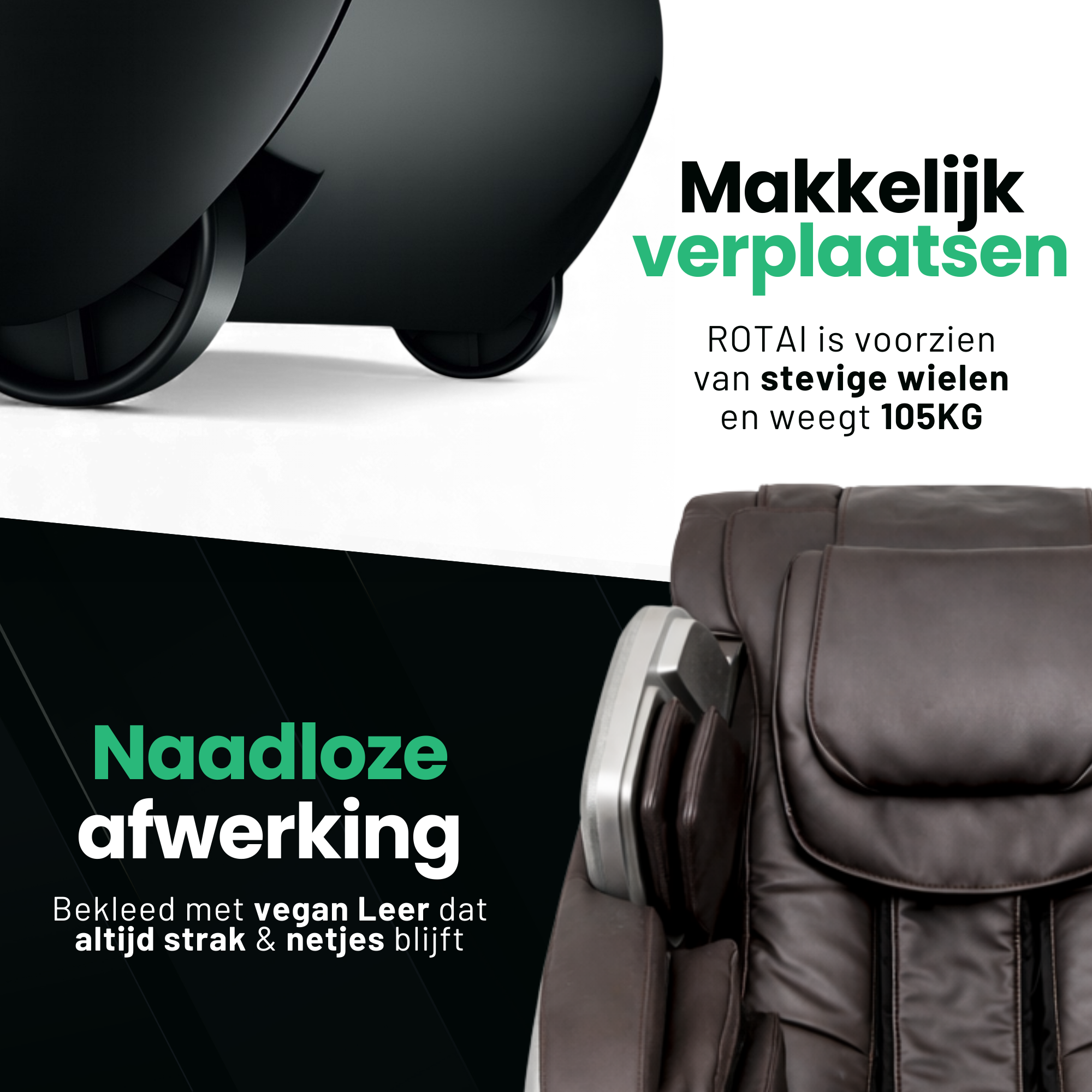 AlienComfort™ Therapeutische Massagestoel ROTAI - Zilver/Bruin