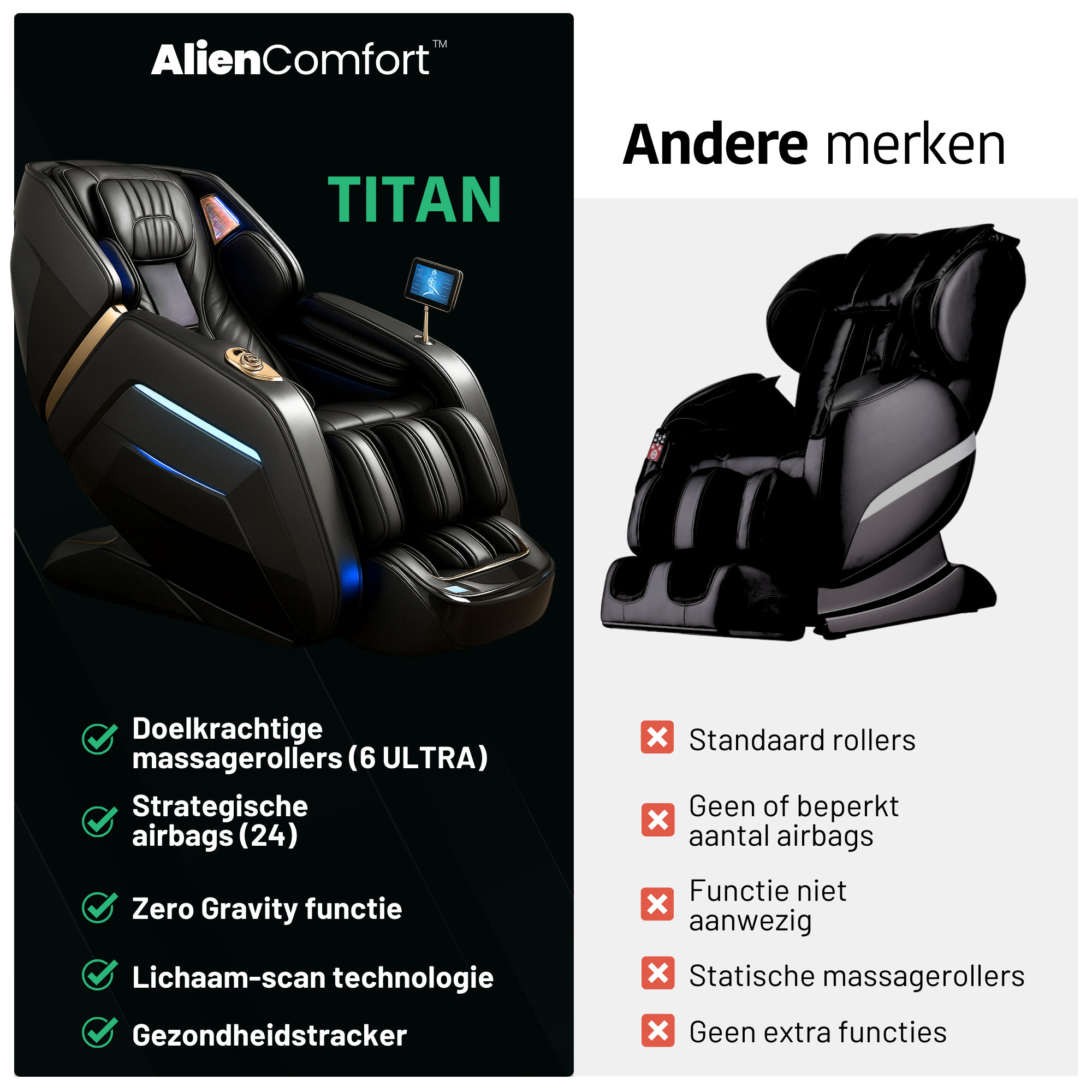 AlienComfort™ Therapeutische Massagestoel TITAN