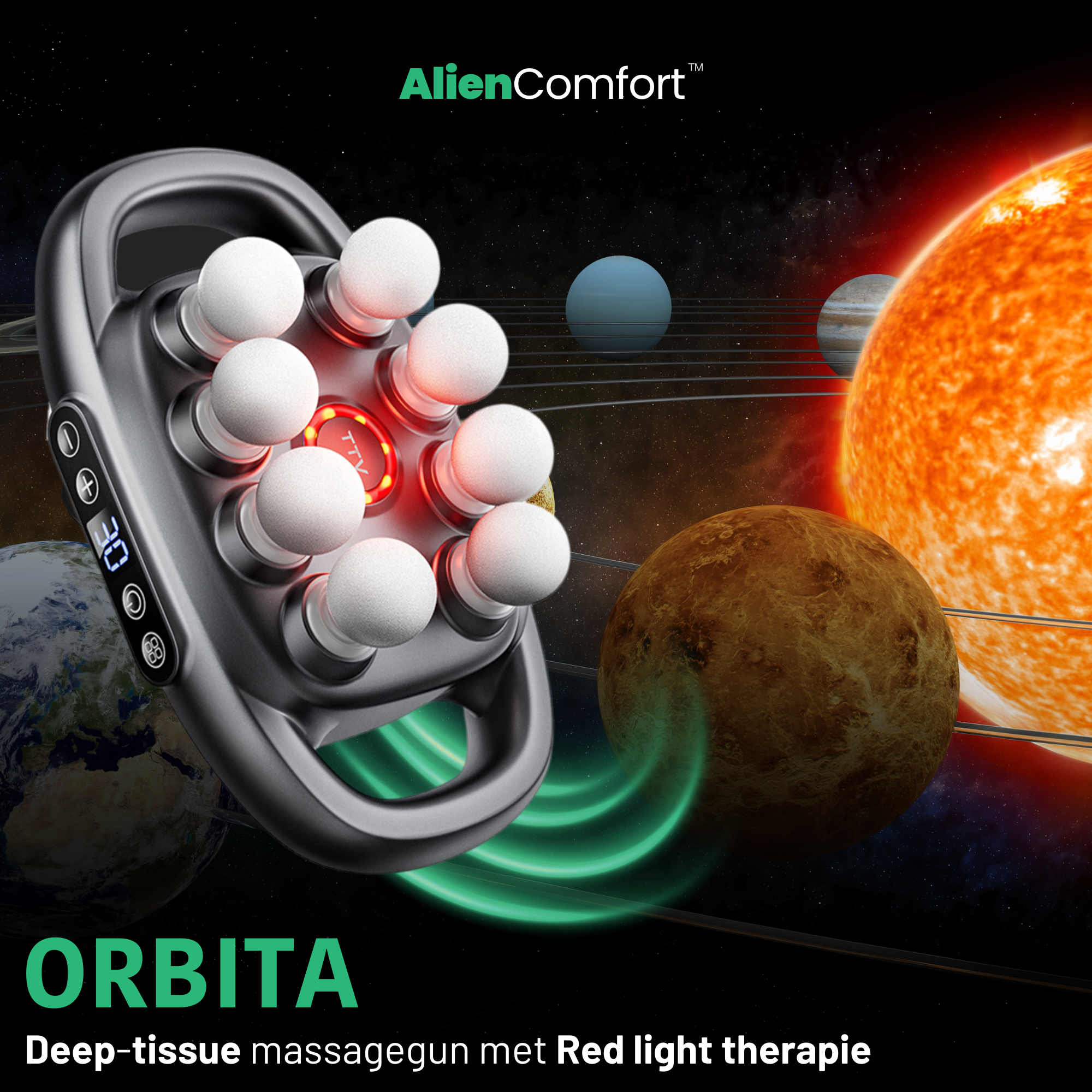 AlienComfort™ Red-Light Massage Gun ORBITA