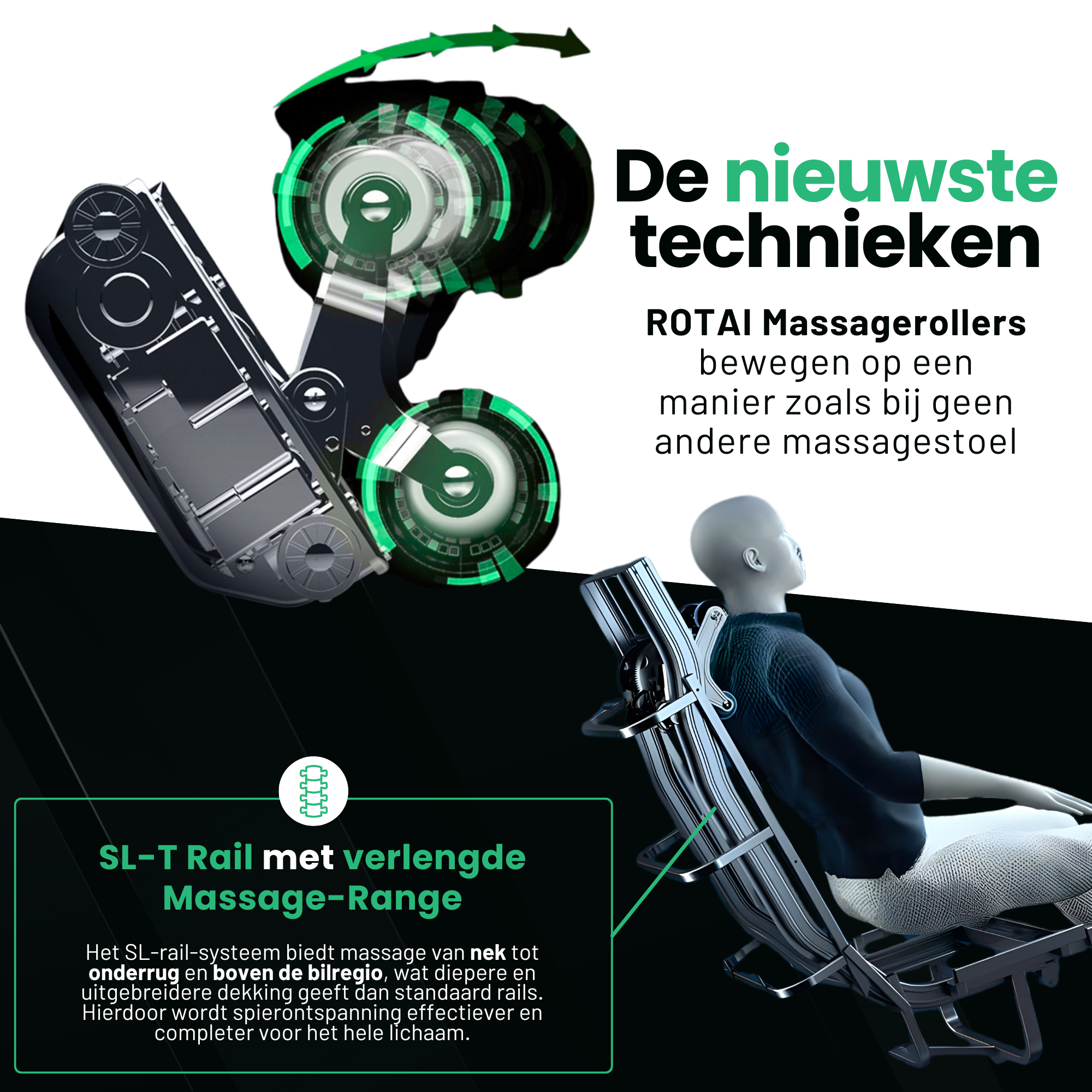 AlienComfort™ Therapeutische Massagestoel ROTAI - Zilver/Bruin