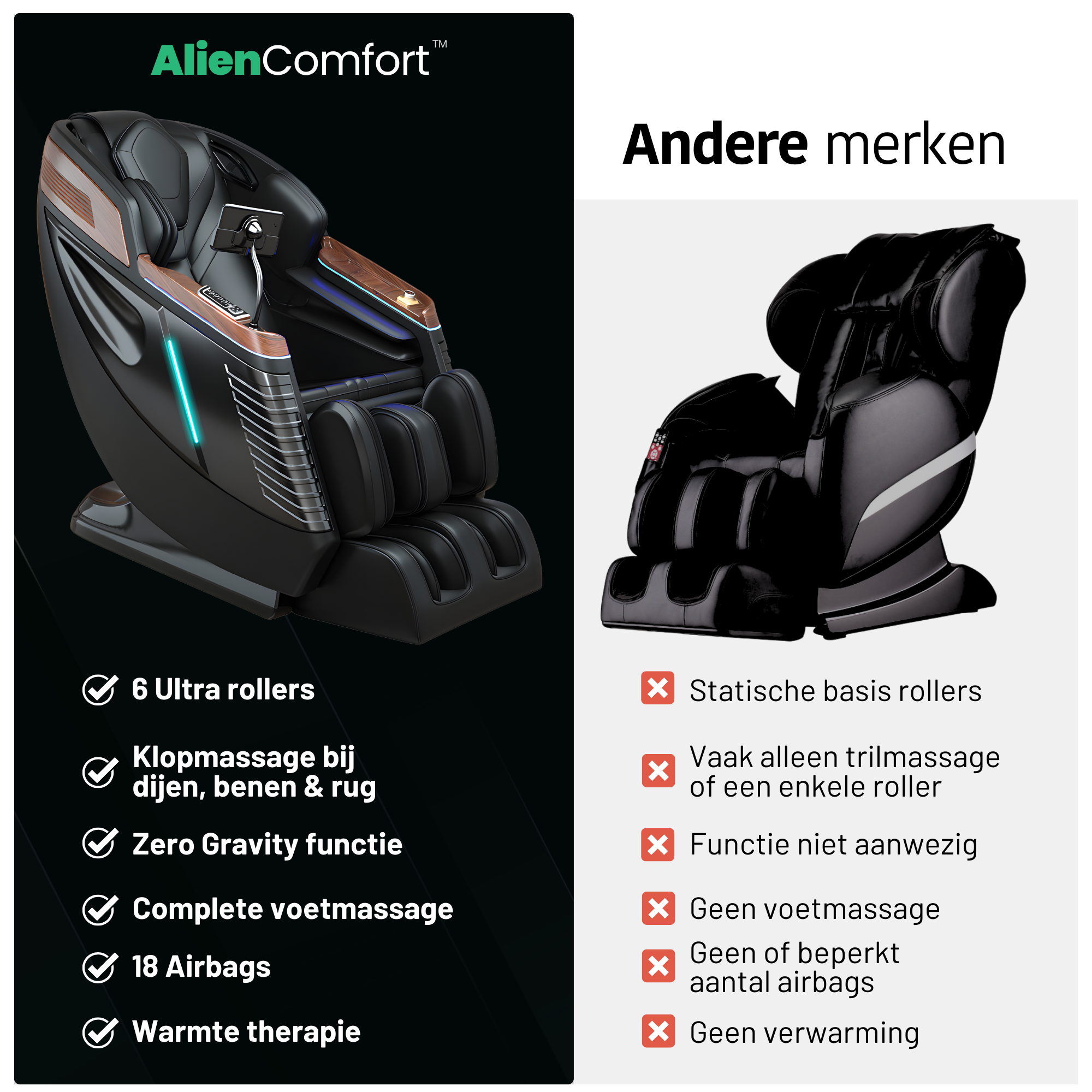 AlienComfort™ Massagestoel ATLAS - Beige