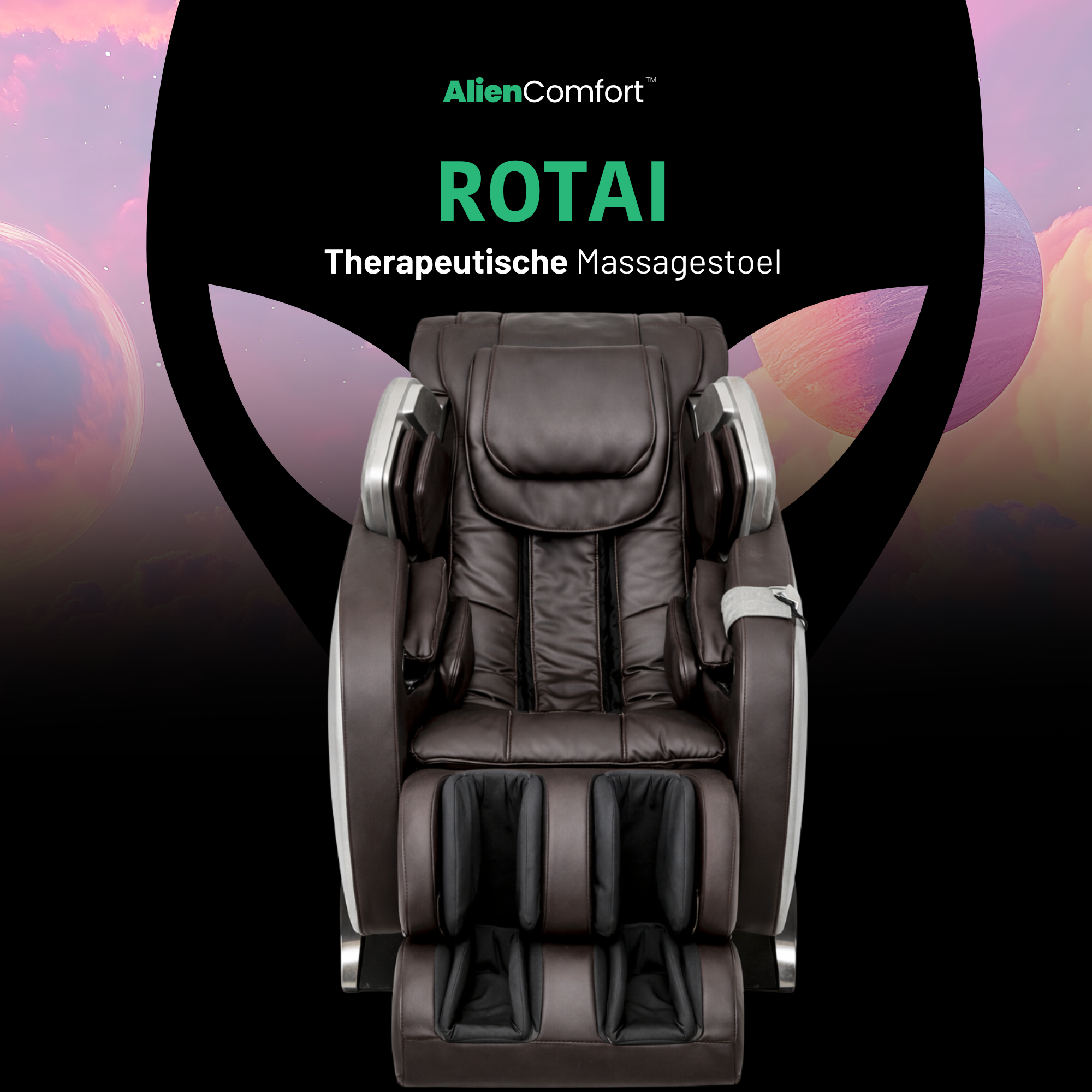 AlienComfort™ Therapeutische Massagestoel ROTAI - Zilver/Bruin