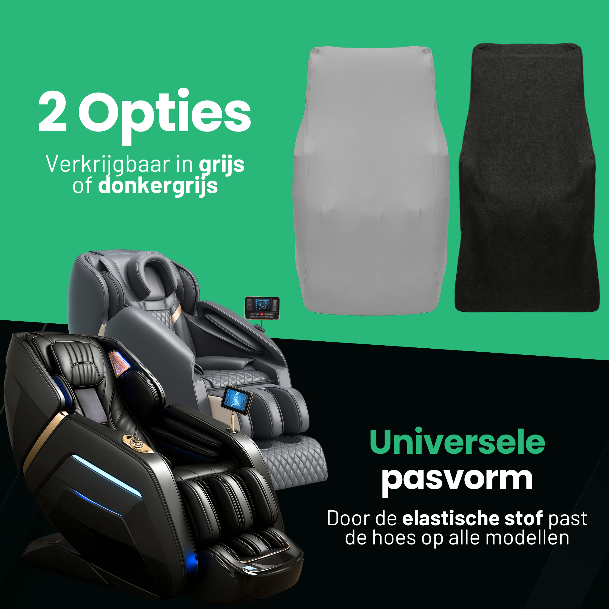 AlienComfort™ Massagestoel Hoes - Grijs