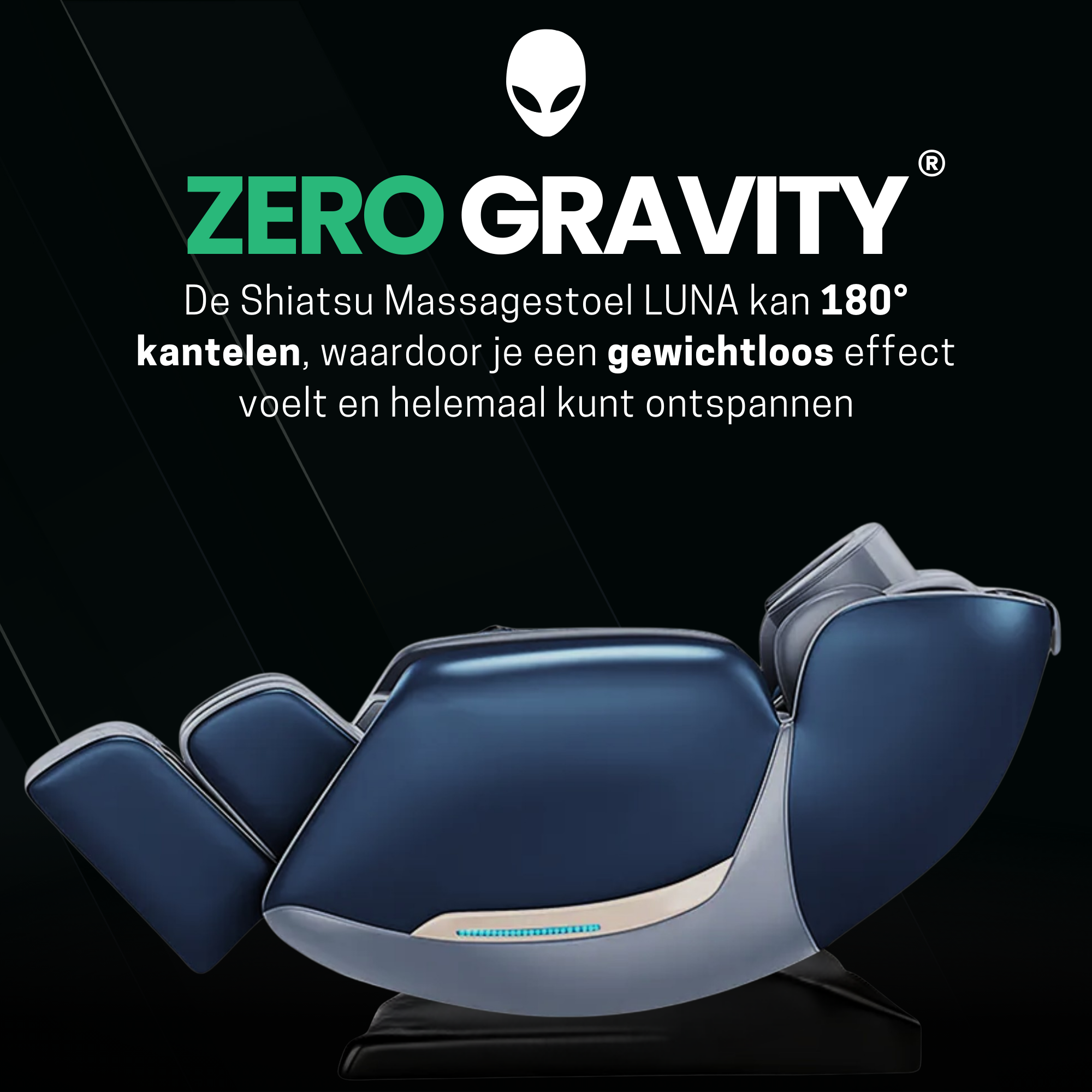 AlienComfort™ Massagestoel LUNA - Blauw