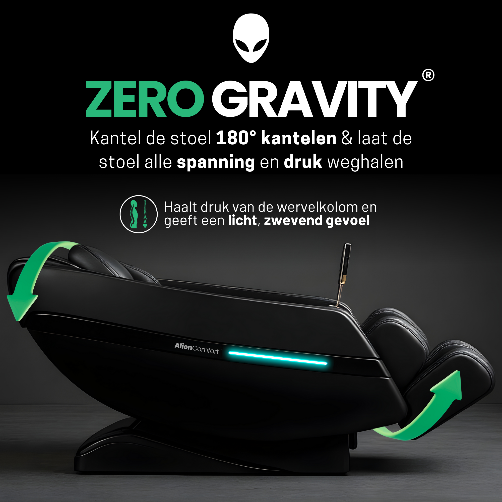 AlienComfort™ Massagestoel NOVA - Donkergrijs