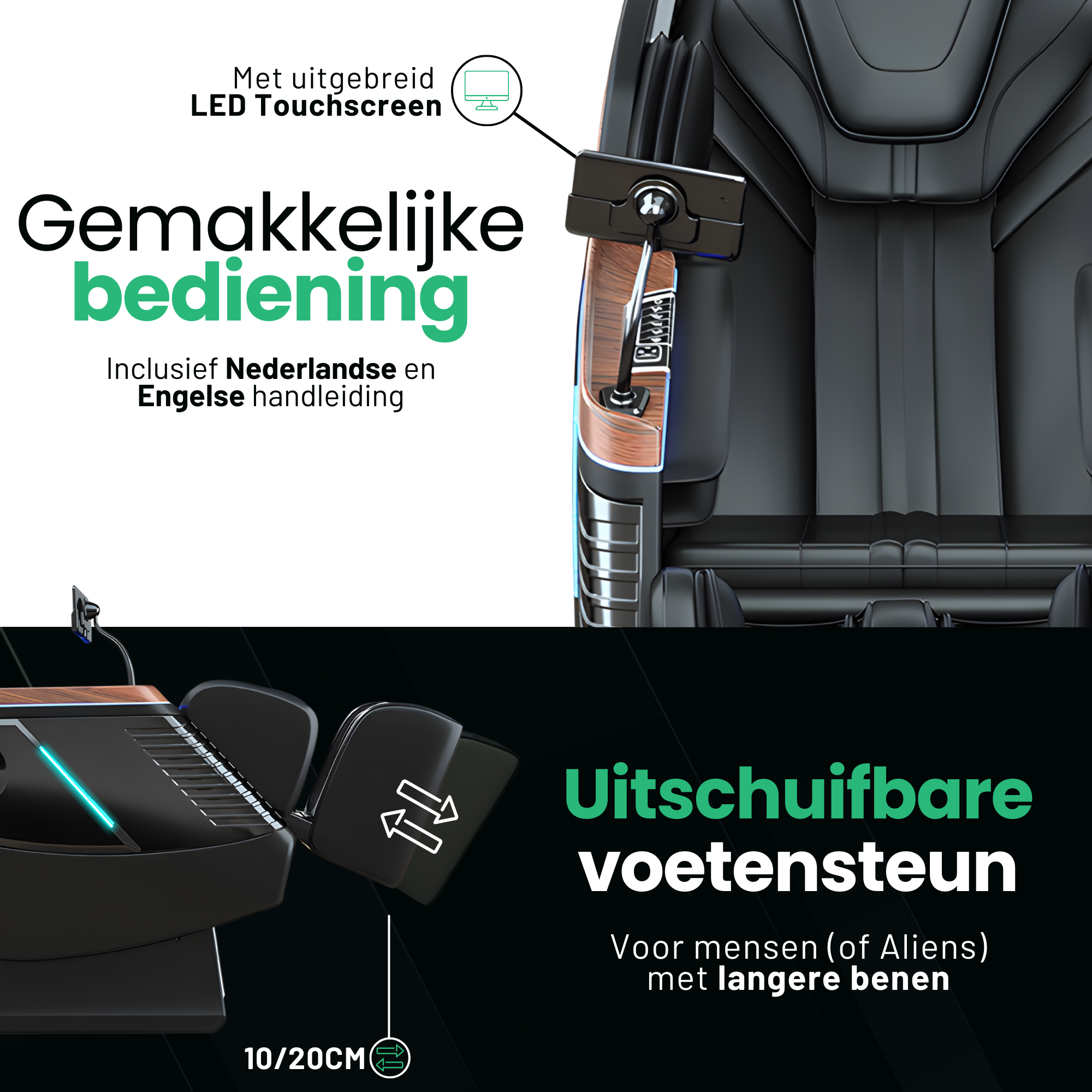 AlienComfort™ Massagestoel ATLAS - Zwart