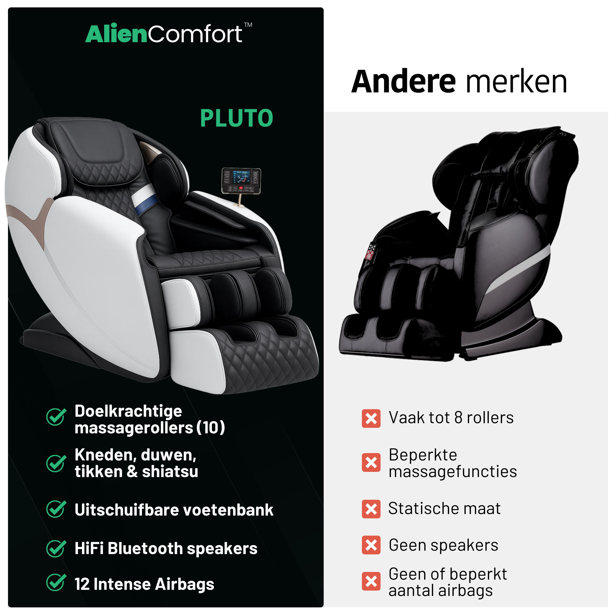 AlienComfort™ Massage Chair PLUTO - White