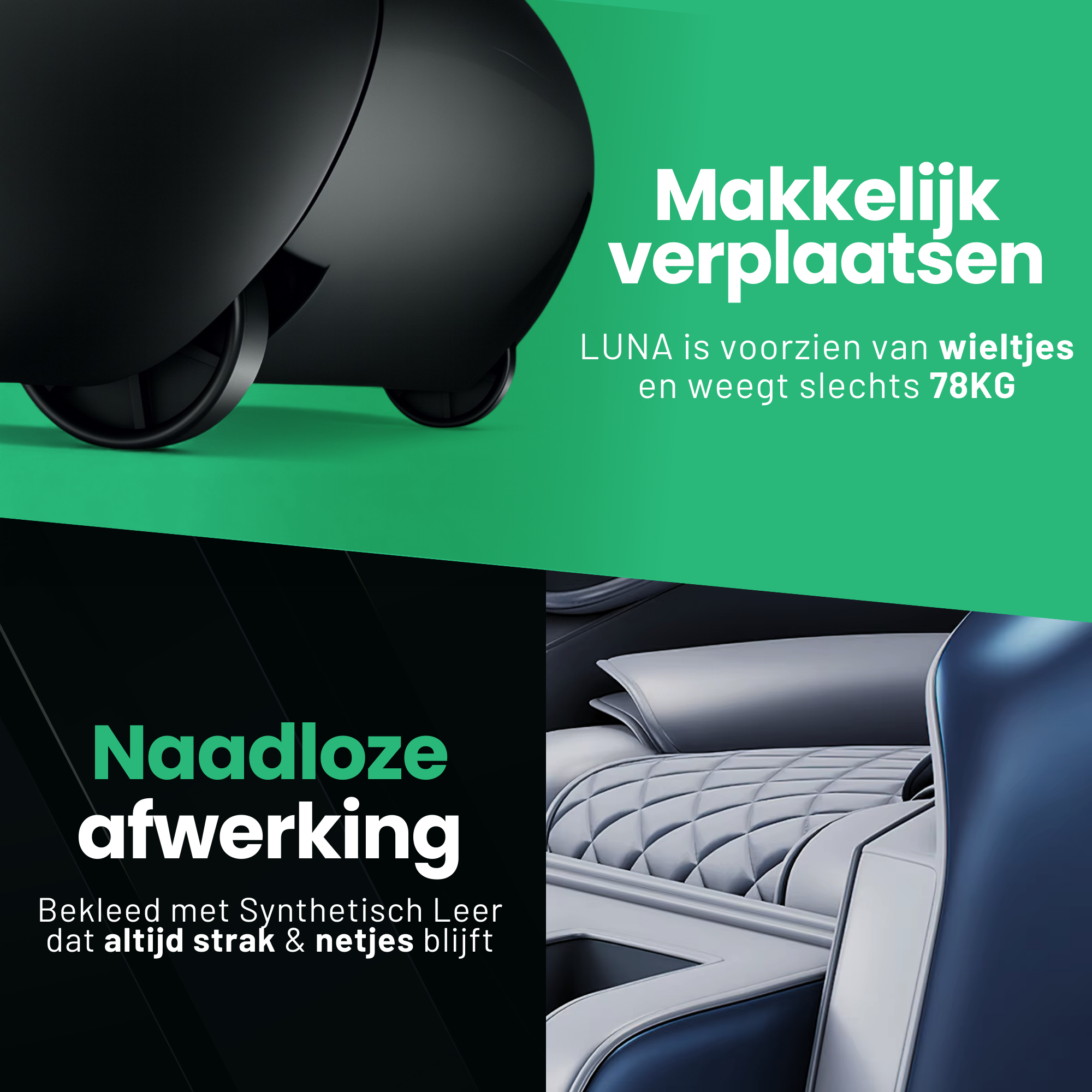 AlienComfort™ Massagestoel LUNA - Blauw