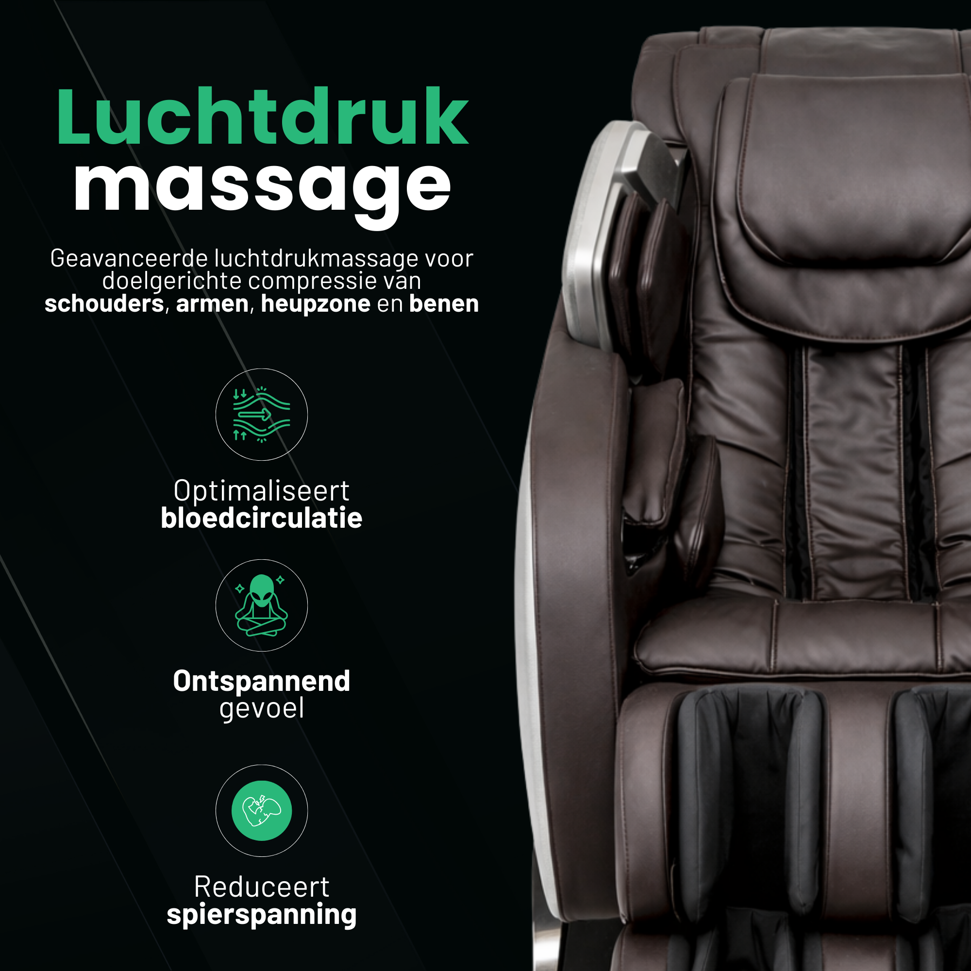 AlienComfort™ Therapeutische Massagestoel ROTAI - Zilver/Bruin